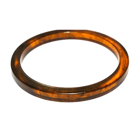 Vintage Bangle Bracelet Tortoise Lucite Translucent - 2.75" Inner Diameter - Picture 1 of 7